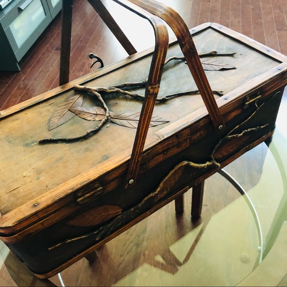 Vintage One of a Kind Wooden Box Basket - Picture 5 of 16